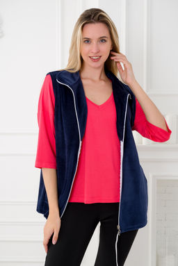 Жилет женский из велюра синий макс - Амадэль фото 7