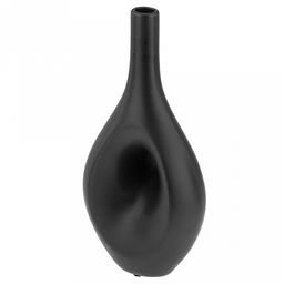 Ваза керамическая "Кейптаун" 1,1л, 15х8,2см h30,5см, д/горла - 2,1см, матовая глазурь, цвет - черный, в коробке (Китай)