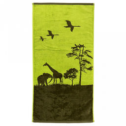 "Missoni-3046" Полотенце махровое 70х140см, плотность 375гр/м2, 100% хлопок, зеленый (разноцветный), Bolangde (Китай)