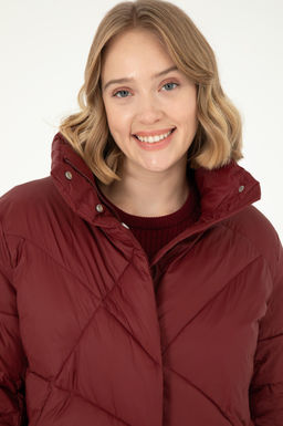 Женское бордовое пальто Неожиданная скидка в корзине - U.s. polo assn фото 2