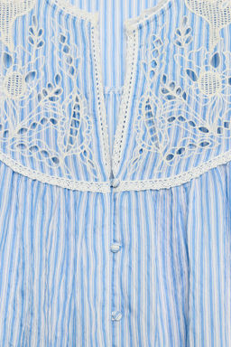 EMBROIDERED STRIPED BLOUSE - Zara фото 9