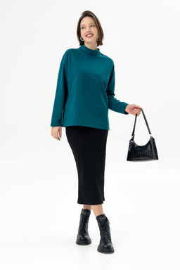 Базовый джемпер из мягкого хлопкового трикотажа Футер 2-х нитка - Solo mio фото 2