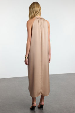 Tas A-Kesim Saten Dokuma Midi Elbise TPRAW25EL00149 - Trendyolmilla фото 5