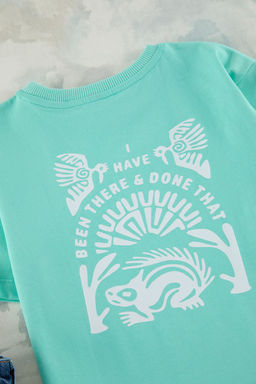 Turuncu Erkek Cocuk %100 Pamuk S?rt Bask?l? Regular Kal?p K?sa Kol Orme T-Shirt TKDSS25TS00071 - Trendyolmilla фото 6