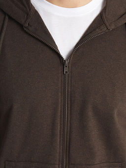Kap??onlu Uzun Kollu Erkek Fermuarl? Sweatshirt