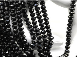 Бусины из турмалина шерл рондель граненый 6*4мм, 38см, 94 бусины Радуга камня