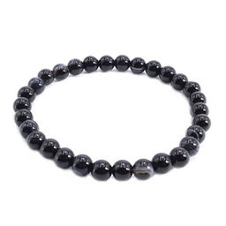 Браслет из камня Черный агат защита 6мм от дурного глаза порчи и соперниц