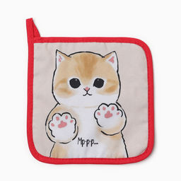 Набор кух. Доляна Котик: варежка 20х28 см, прихватка 17х17 см, 35% хл, 65% пэ  фото 4