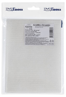 Канва K10 Gamma Stramin ФАСОВКА 60% полиэстер, 40% хлопок 30 х 40 см 2 см белый