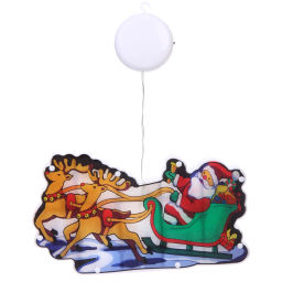 Фигура светодиодная "Дед Мороз в санях" 15*26 см (батарейки 3 ААА), 1 режим