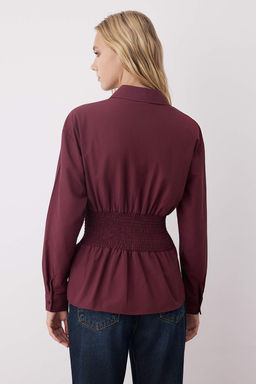 Bordo Bele Oturan Gipe Detayl? Gomlek TWOAW26GO00008 - Trendyolmilla фото 4