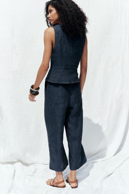 DOUBLE-BREASTED LINEN WAISTCOAT - Zara фото 23