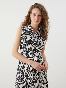 Regular Fit Desenli G?mlek Elbise