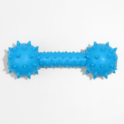 Игрушка жевательная Грозная гантель, 15 х 5 см, синяя - Пижон фото 2