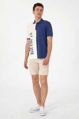 Футболка U.S. Polo Assn Regular Fit поло синяя из хлопка