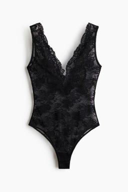 Body de encaje con escote en V