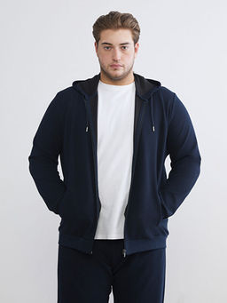 Kap??onlu Uzun Kollu Erkek Fermuarl? Sweatshirt