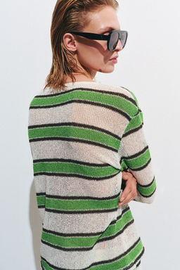CAMISETA R?STICA CUELLO PANADERO / Raya verde