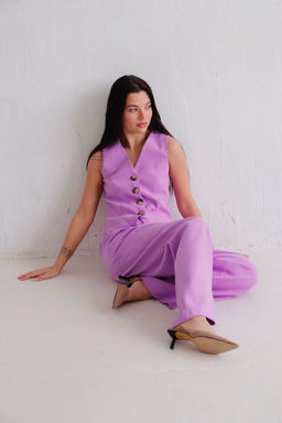 12442 Костюм брючный с жилетом сиреневый - Martichelli фото 15