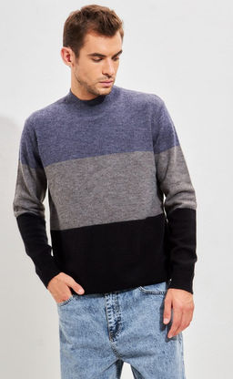 Джемпер мужской в полоску F321-15302 синий - Fine joyce фото 9