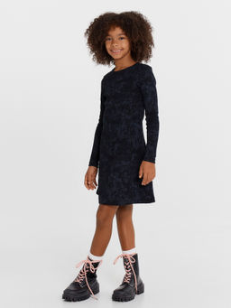 Платье для девочек черное с принтом в виде потертостей - Mark formelle фото 3