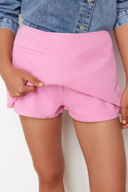 TRENDYOLMILLA Pembe Cep Detayl? Yuksek Bel Denim Sort TWOSS24SR00115 фото 5