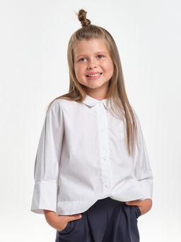 Рубашка для девочки подросткам школьная форма UD 7948 голубой - Mini maxi фото 12