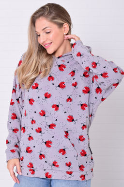 Толстовка женская 6-219 (серый) из флиса - Новое кимоно фото 6