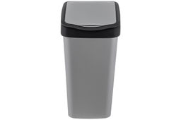 Ведро для мусора с подвижной крышкой 35 л 36*28*51 см Тандем сер.металлик/черный (модель 843558) - Elan gallery фото 4