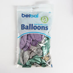 Воздушные шары латексные 14", хром, 50 шт., МИКС