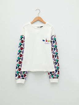 Bisiklet Yaka Disney Bask?l? Uzun Kollu K?z ?ocuk Ti??rt