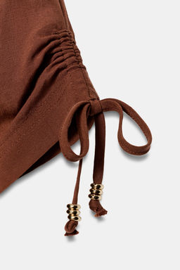 CHAQUETA SAFARI MANGA CORTA ABALORIOS / teja oscuro - Zara фото 9