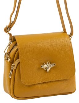 Сумка женская Sefaro из телячьей кожи зернистая выделка жёлтая средняя