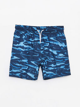 Beli Lastikli Bask?l? Erkek ?ocuk Deniz ?ortu