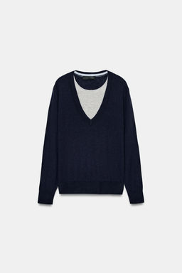 WOOL BLEND CONTRAST JUMPER - Zara фото 16