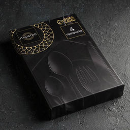 Набор столовых приборов из нержавеющей стали Magistro Джентри, 4 предмета, цвет чёрный фото 8