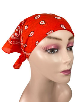 Легкий платок-бандана, цвет коралловый