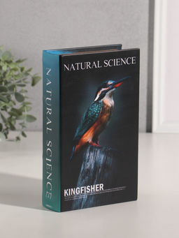 Шкатулка книга - сейф «Птицы. Зимородок» дерево, искусственная кожа, 21×13×5 см