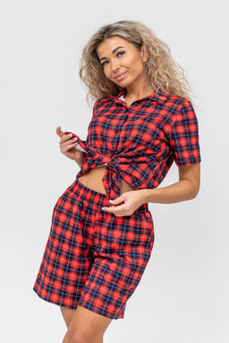 Костюм женский Натали из хлопка в клетку  фото 24