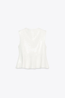 SEQUINNED KNIT PEPLUM TOP - Zara фото 4