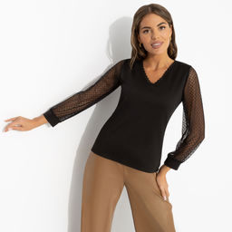 Блуза комбинированная, Попала в сказку (black) - Charutti фото 4