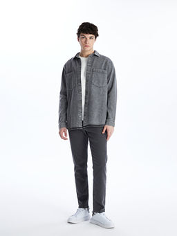 Regular Fit Uzun Kollu Erkek Jean G?mlek