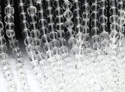 Бусины из циркона кубик гр.6мм цв.хрусталь, 39см, 65 бусин Радуга камня