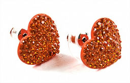 Серьги Сердечки PR1241 коралл