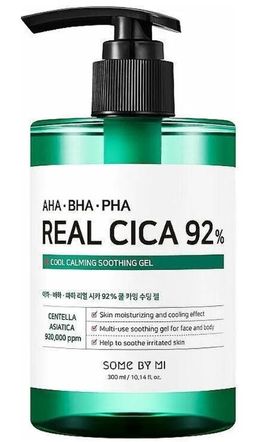 SOME BY MI  Успокаивающий гель для лица и тела AHA-BHA-PHA REAL CICA 92 % COOL CALMING SOOTHING GEL
