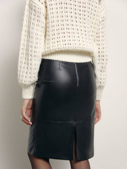 CONTE Юбка под кожу с разрезом сзади LU 1410 black black