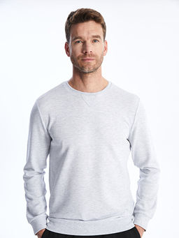 Bisiklet Yaka Uzun Kollu Erkek Sweatshirt