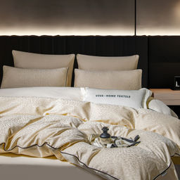 Комплект постельного белья на резинке Сатин-Жаккард Тессоро MTR006 Евро 4 Наволочки