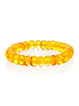 Браслет из натурального цельного янтаря Шайбы лимонные
