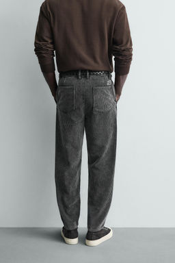 PANTAL?N CARROT FIT PANA / Gris oscuro - Zara фото 3